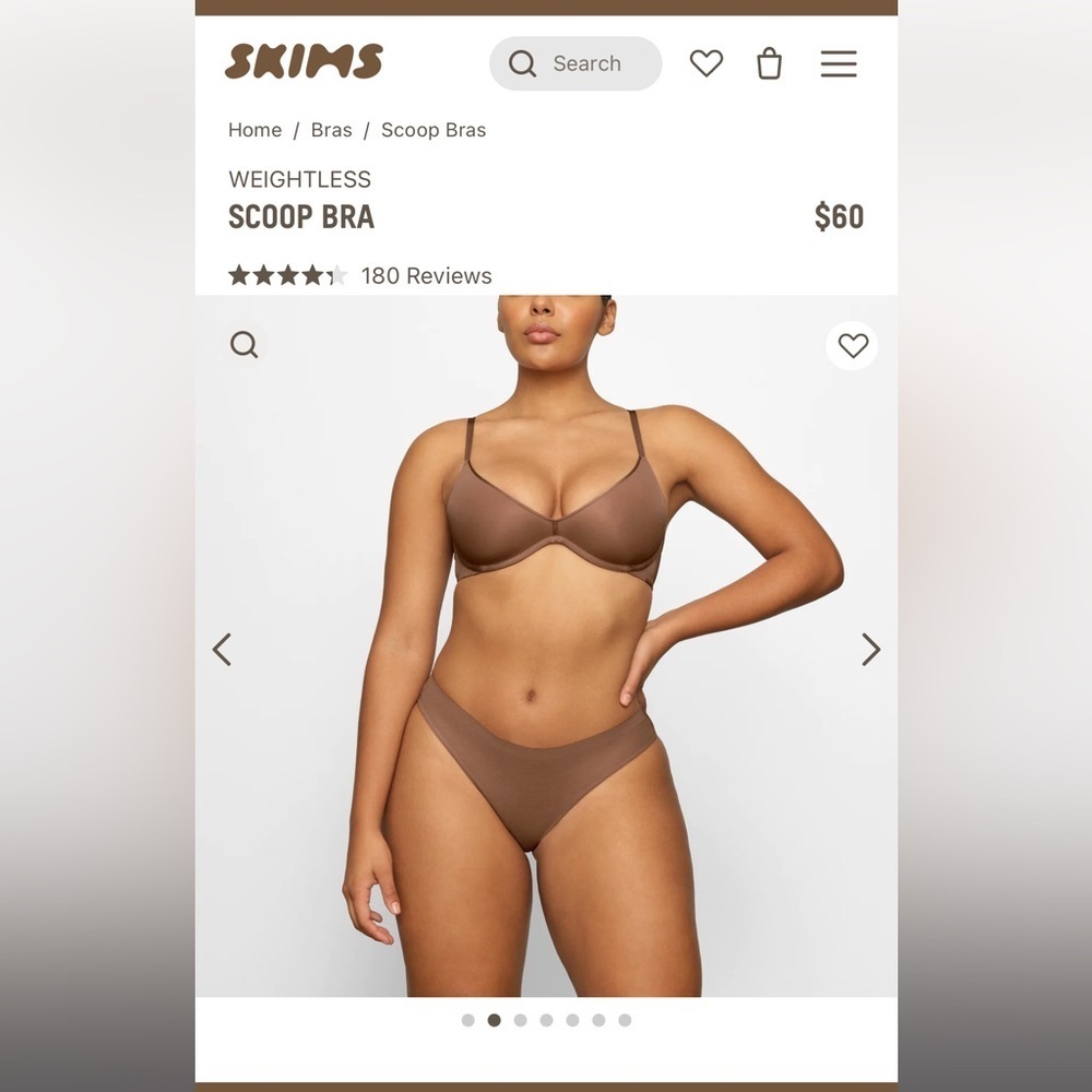 NWT SKIMS WEIGHTLESS SCOOP BRA